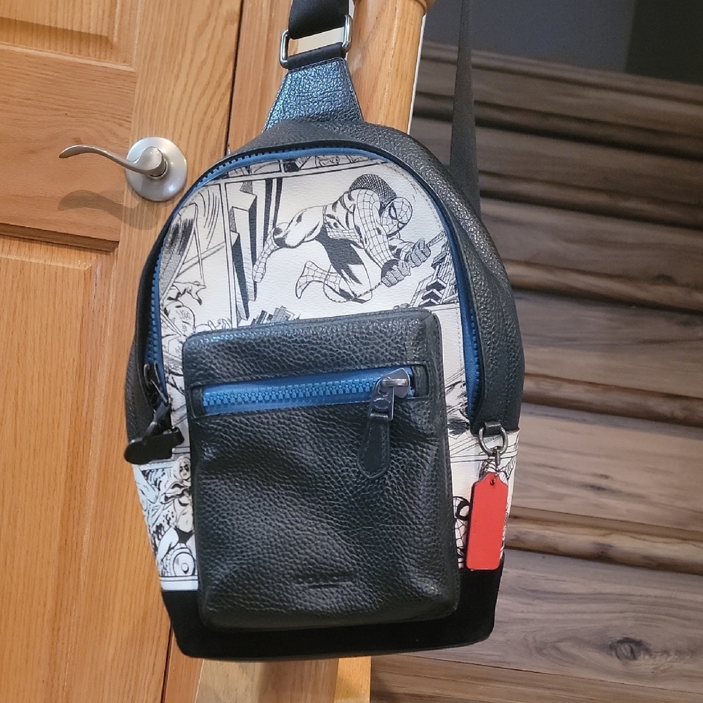 Limited Edition MARVEL Spiderman COACH Sling Bag LIKE NEW
